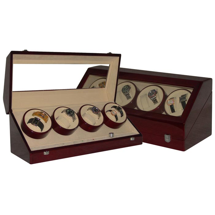 8 watch winders,  TWA036: Wood watch winders